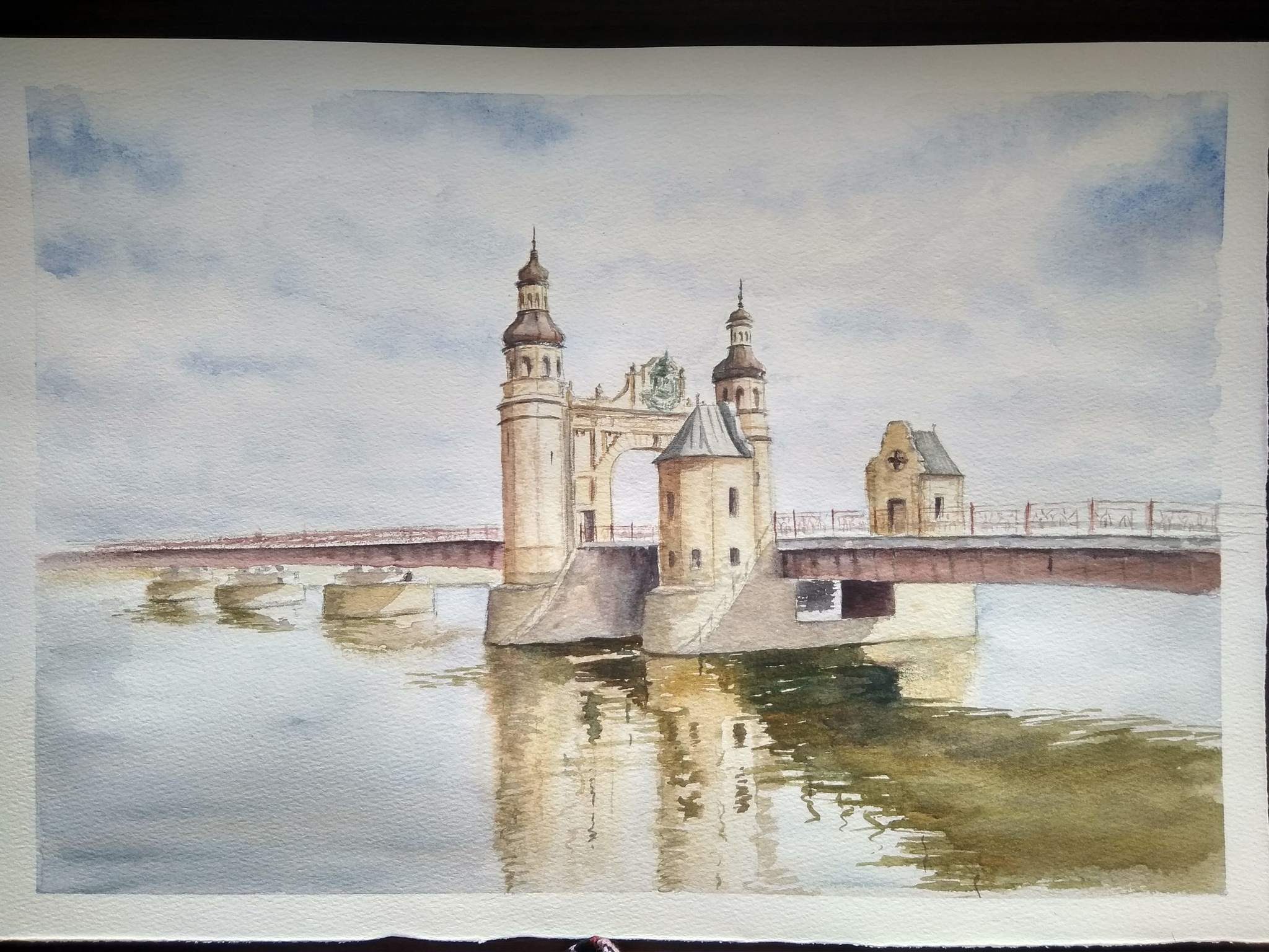 Мост королевы Луизы Калининград рисунок